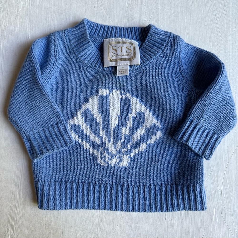 Sail to Sable Blue Sea Shell Sweater